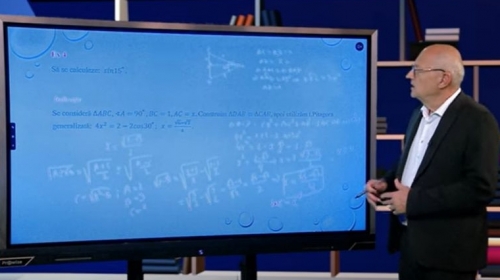 TELEȘCOALA: Matematică, clasa a VIII-a, elemente de trigonometrie / VIDEO