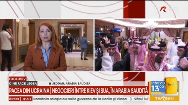 TVR, singura televiziune din România prezentă la negocierile Ucraina – SUA, din Jeddah