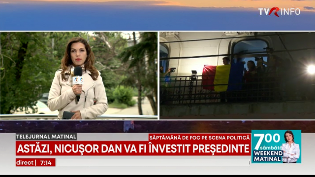 Învestirea președintelui ales. TVR, broadcaster oficial al ceremoniei 