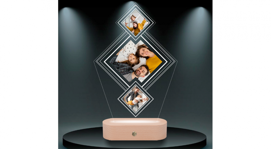 (P) Lampa LED personalizată cu poză – un dar pentru familie și amintiri de neuitat