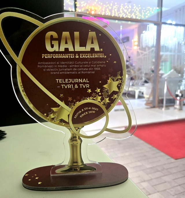 Telejurnal, principalul jurnal de ştiri al TVR, premiat la Gala Performanţei şi Excelenţei