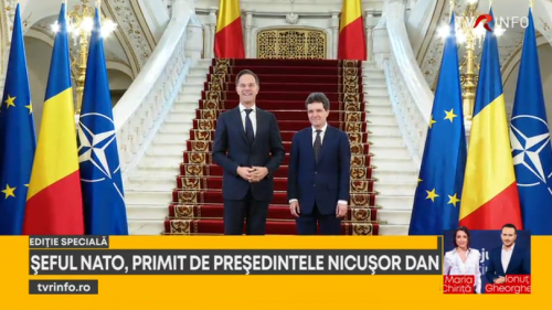 Secretarul general al NATO, întâmpinat oficial de președintele Nicușor Dan