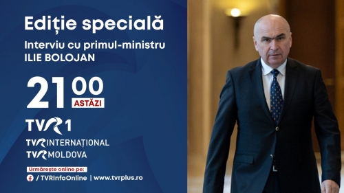 „Ediţie specială” cu premierul Ilie Bolojan, în direct la TVR 1
