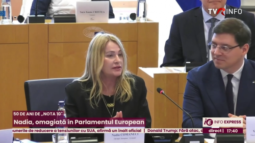 Nadia Comăneci, pledoarie pentru sport în plenul Parlamentului European