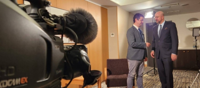 Lucian Pirvoiu, filmare interviu