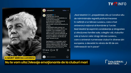 Mircea Lucescu va fi înmormântat cu onoruri militare, vineri