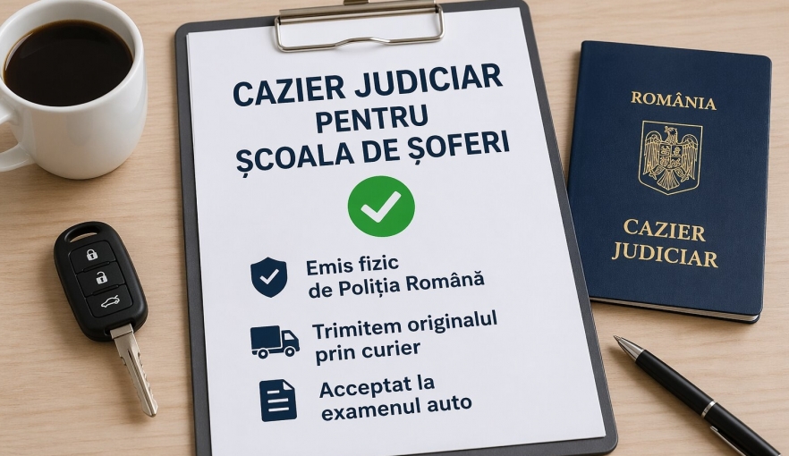 (P) Cazier judiciar pentru școala de șoferi: ce trebuie să știi înainte de examen