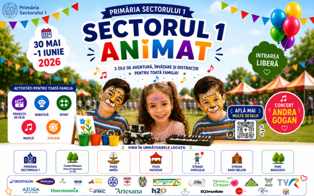 De 1 Iunie, comercianţii din zona Dorobanţi oferă o cină comunitară, iar copiii au parte de multă distracţie