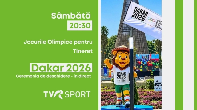 Spiritul olimpic din nou Televiziunea Română: Jocurile Olimpice de Tineret Dakar 2026, timp de două săptămâni, la TVR Sport